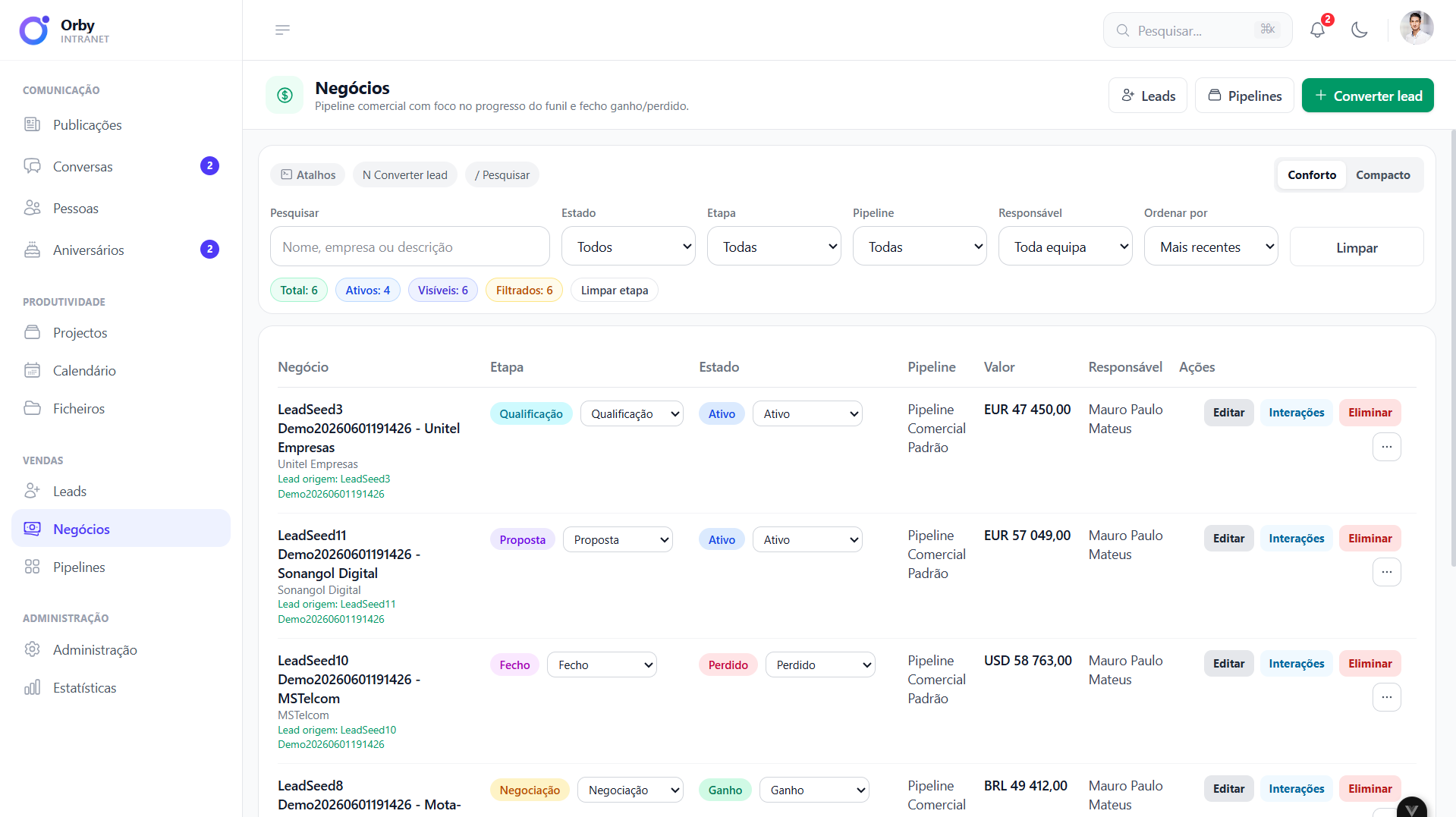CRM with sales pipelines