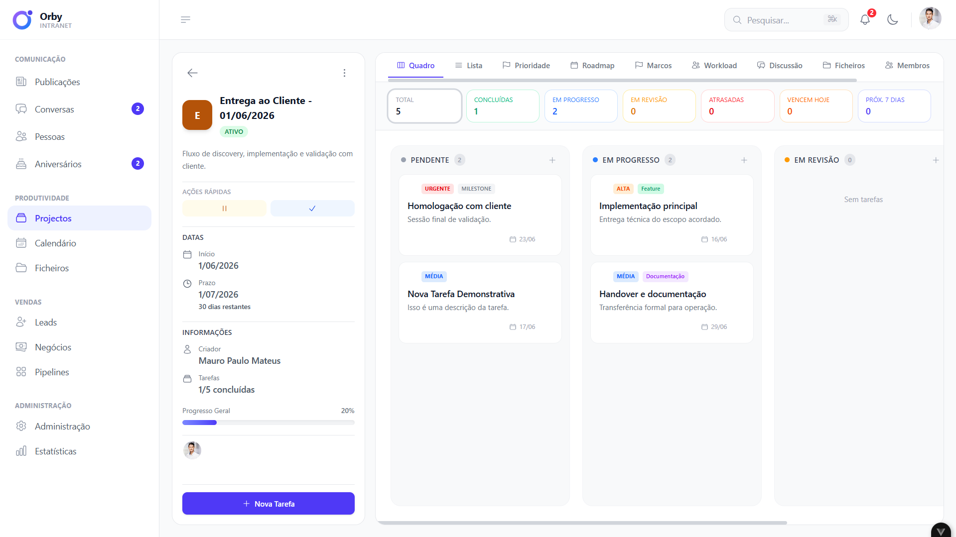 Kanban project board